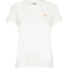 White RI turn up sleeve T-shirt