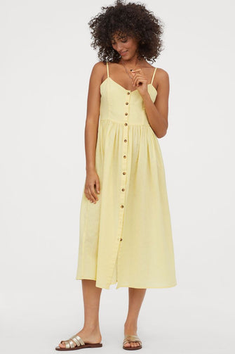 Linen-blend dress